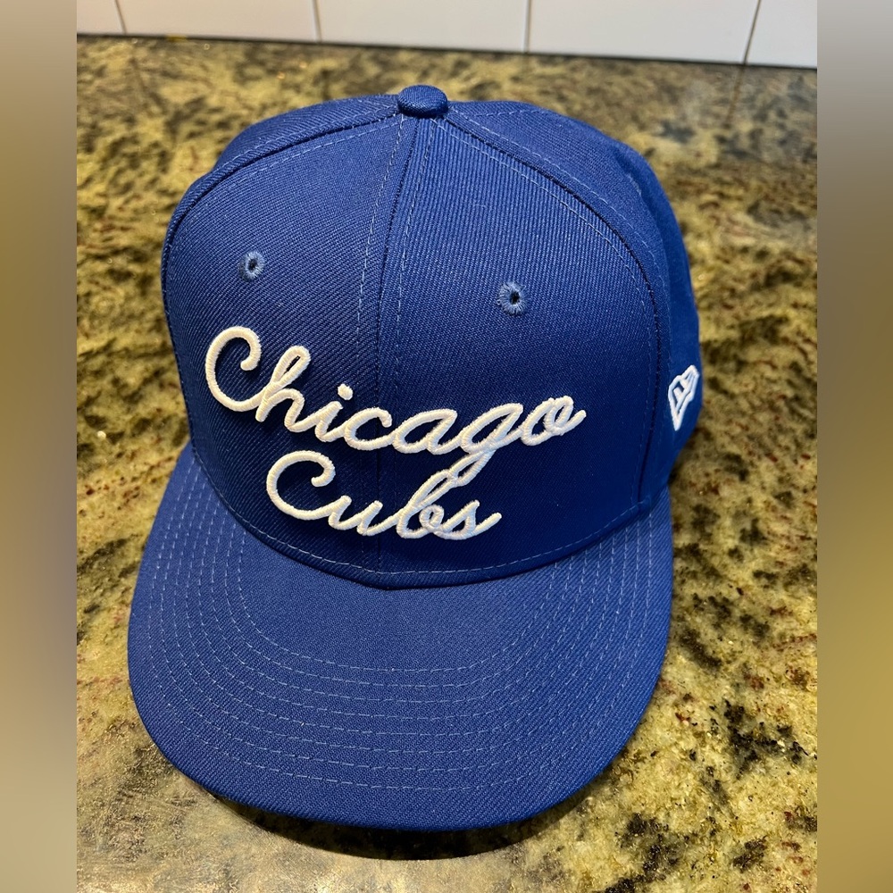 Chicago Cubs New Era 59Fifty script fairway fitted cap size 7 3/4